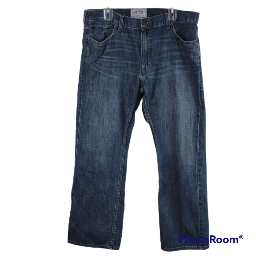 Levis Signature Low Boot 100% Cotton Denim Distressed Blue Jeans